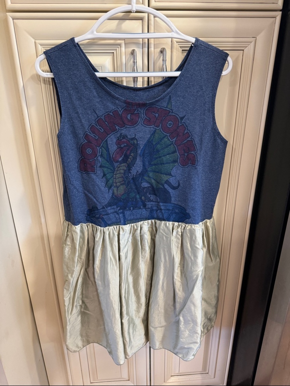 Rolling Stones Dragon Graphic Tank Dress with Shimmery Skirt